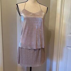Shimmering Silver Spaghetti Strap Dress